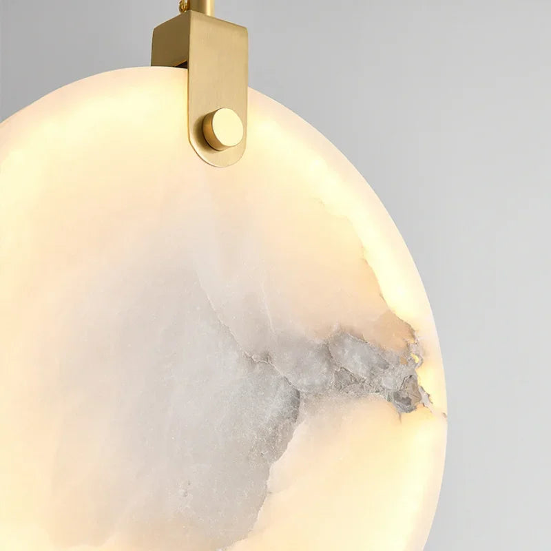 Suspension LED en Marbre Design Moderne, Luminaire pour Salon et Salle à Manger