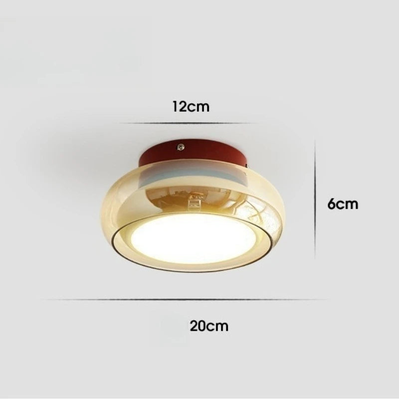 Plafonnier LED en verre style français pour couloir et entrée, lumière chaleureuse