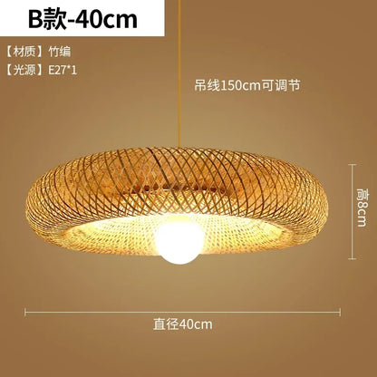 Suspension tressée main en rotin et bambou pour ambiance cosy