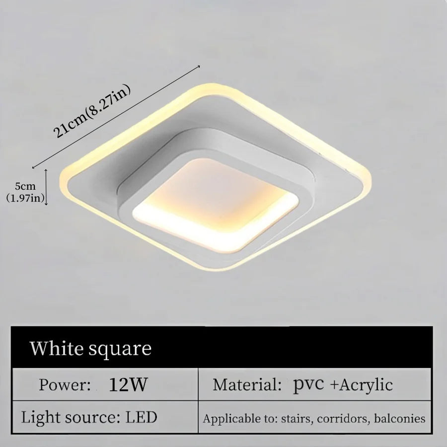 Plafonnier LED métal doré design nordique moderne pour couloir