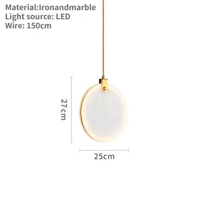 Suspension LED en Marbre Design Moderne, Luminaire pour Salon et Salle à Manger