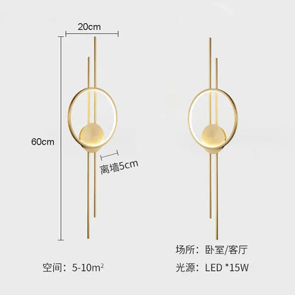 Applique Murale LED Nordique Moderne en Aluminium pour Salon et Chambre