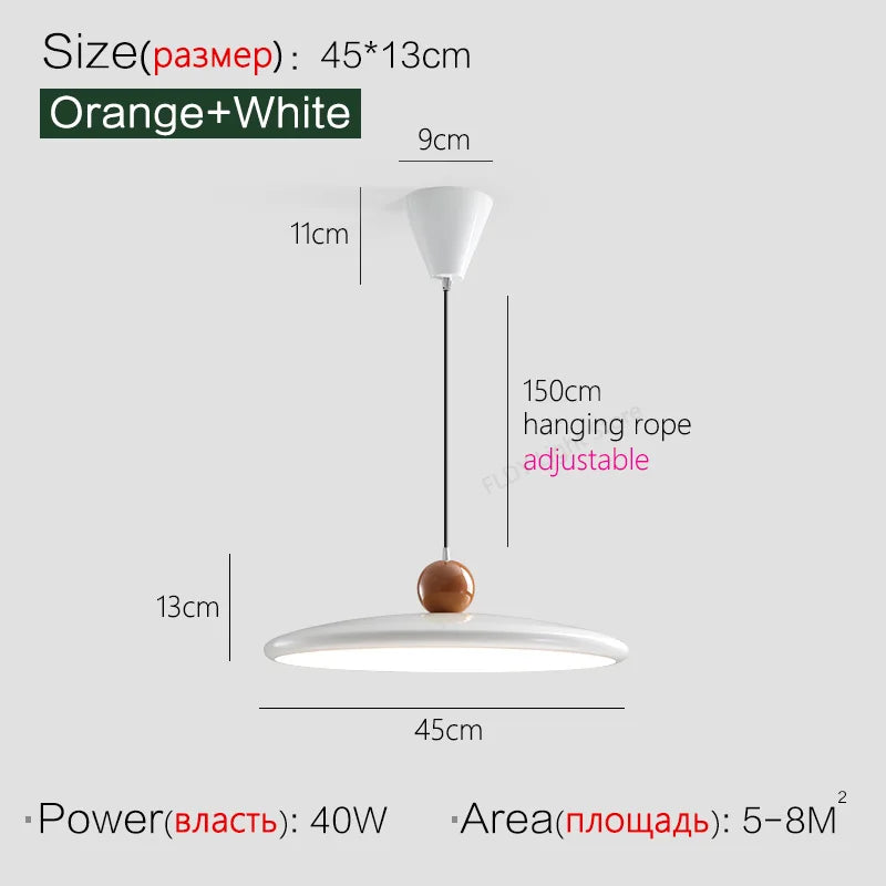 Suspension UFO moderne en métal et acrylique, lumière chaude ambiance cosy