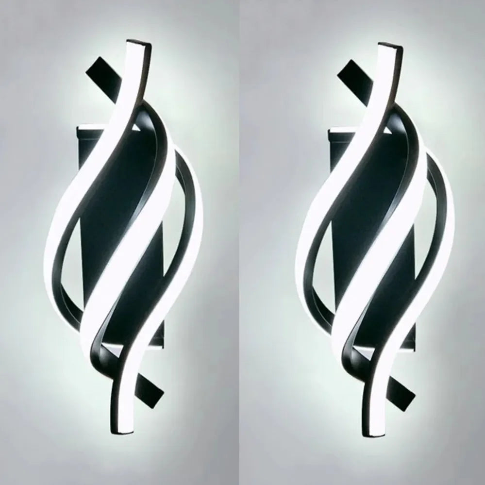 Applique Murale LED Moderne Design Spirale Aluminium Lumière Chaude