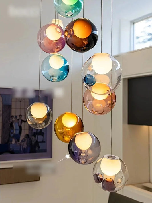 Suspension boule en verre design canadien pour salon et bar Villa