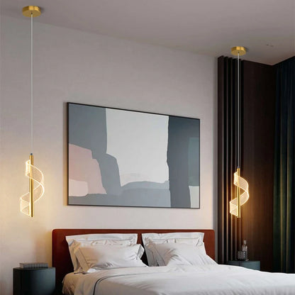 Suspension LED nordique en aluminium, lumière chaude pour salon et salle à manger