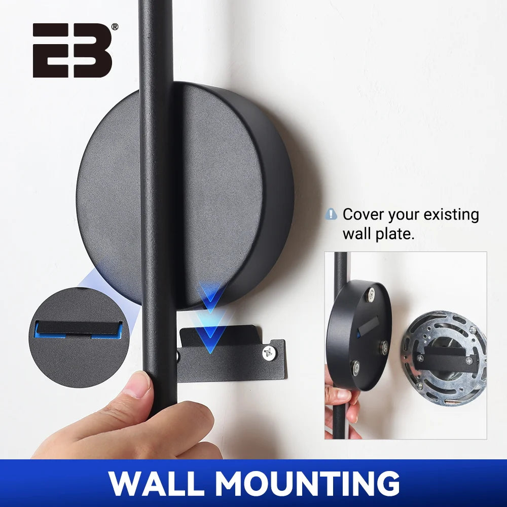 Applique Murale LED Rechargeable Aluminium à Intensité Variable avec Télécommande, Lot de 2, 50 et 80 cm