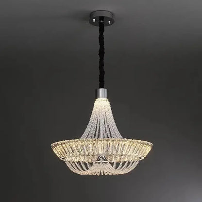 Lustre suspension en cristal américain chrome doré pour salon et restaurant