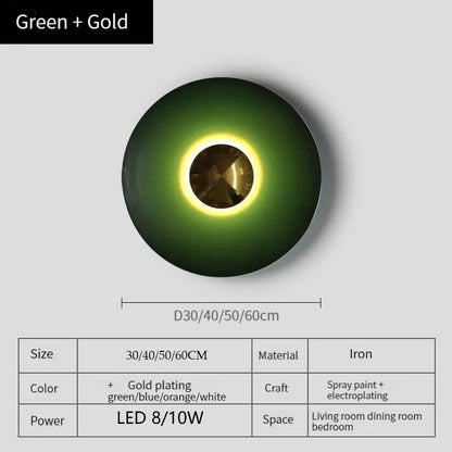 Applique Murale LED Ronde UFO en Fer, Design Moderne et Ambiance Chaleureuse