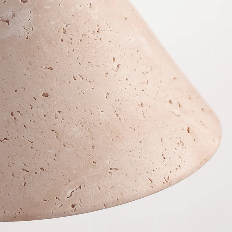 Applique Murale en Pierre Naturelle Travertin Jaune, Luminaire Classique pour Chambre