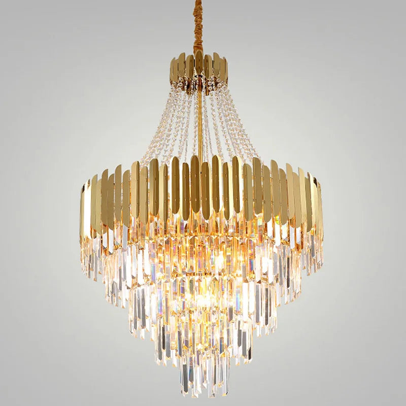 Lustre moderne en cristal de luxe pour salon, éclairage LED suspendu