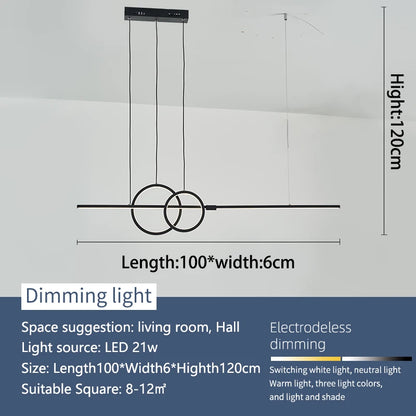 Suspension LED moderne nordique dimmable pour cuisine et chambre