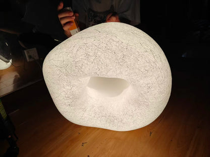 Plafonnier rond en soie blanc Yunduo design Wabi Sabi pour chambre et étude