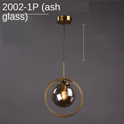 Suspension boule en verre moderne, luminaire décoratif pour cuisine et salle à manger