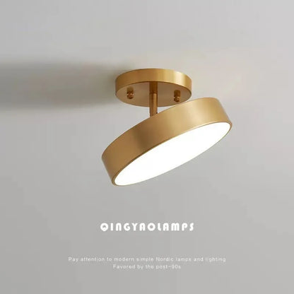 Plafonnier LED moderne rond en cuivre noir or, lumière dimmable pour chambre et salon