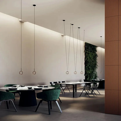 Suspension LED en métal style nordique, lumière chaude pour intérieur industriel