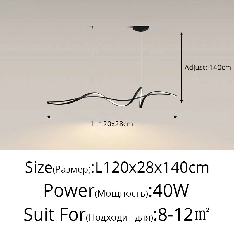 Suspension LED moderne en aluminium blanc pour salon et salle à manger