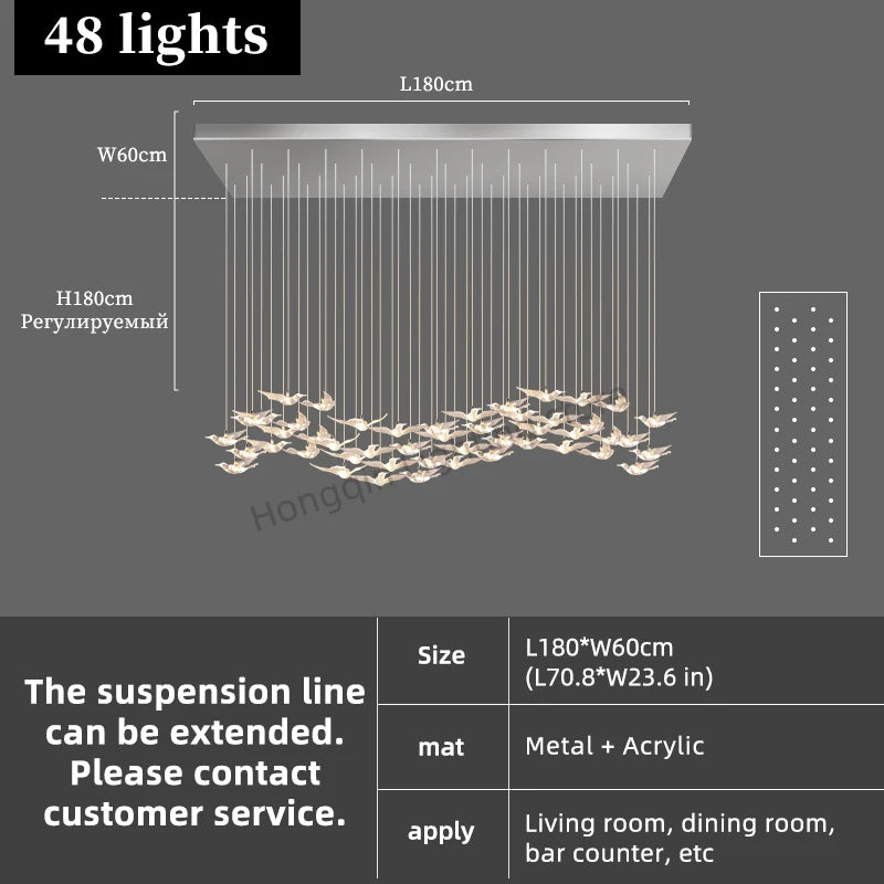 Lustre suspendu en verre et métal style moderne pour hall d’hôtel