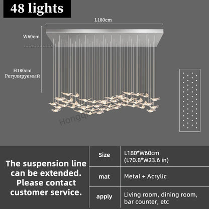 Lustre suspendu en verre et métal style moderne pour hall d’hôtel