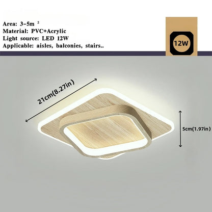 Plafonnier LED métal doré design nordique moderne pour couloir