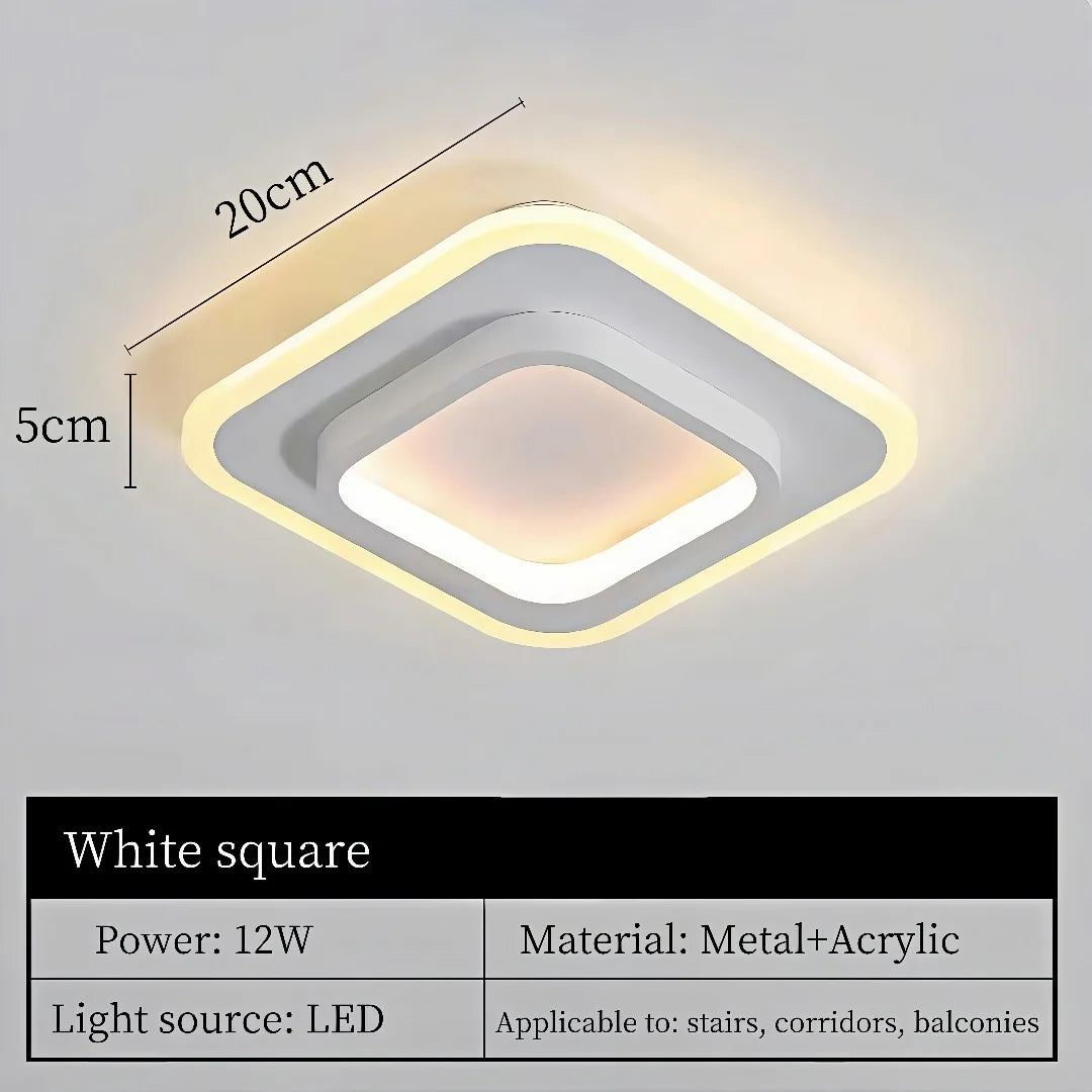 Plafonnier LED métal doré design nordique moderne pour couloir