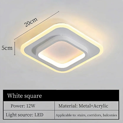 Plafonnier LED métal doré design nordique moderne pour couloir