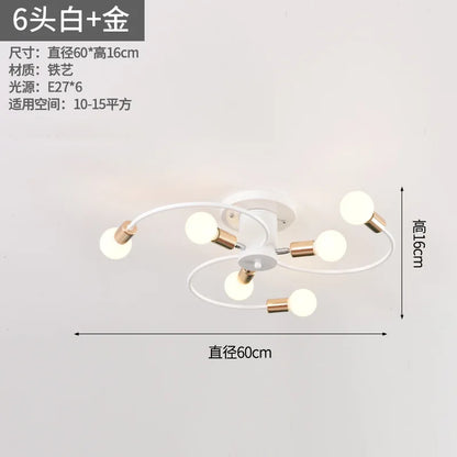 Plafonnier LED minimaliste en métal pour salon et salle à manger