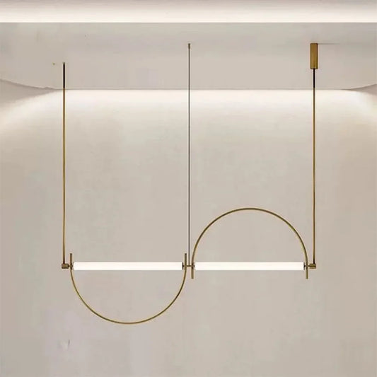 Suspension LED minimaliste en alliage chrome poli pour intérieur contemporain
