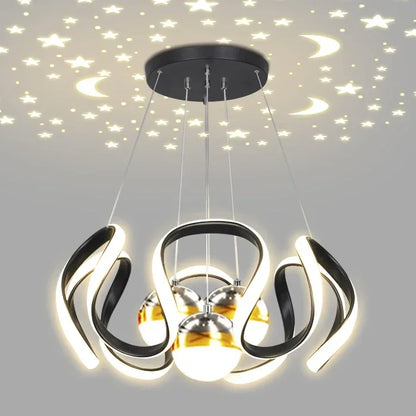 Suspension LED moderne nordique en aluminium, lumière chaude pour salon et salle à manger