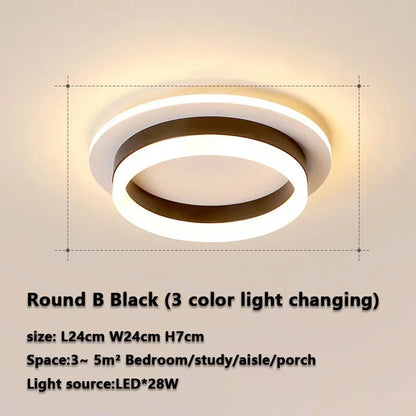 Plafonnier LED moderne 3 couleurs réglable pour chambre et salon