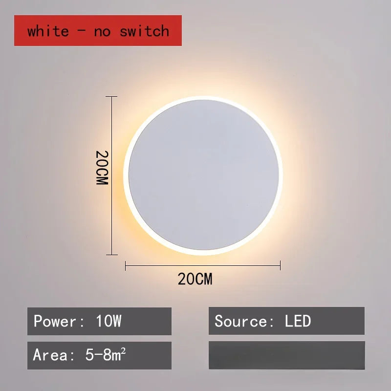 Applique Murale Ronde Nordique Moderne en Fer, Lumière Chaude Ambiance Cosy
