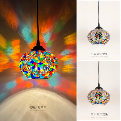 Suspension mosaïque en alliage style bohème pour chambre et salle à manger