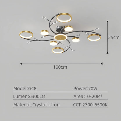 Plafonnier LED moderne nordique IRALAN avec télécommande, luminaire d’intérieur dimmable