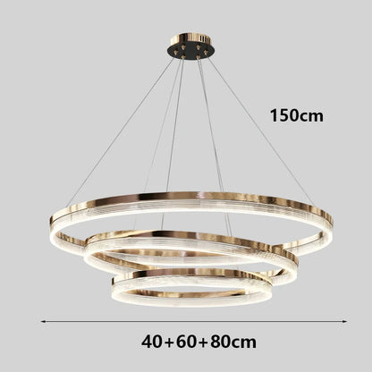 Suspension moderne en alliage et acrylique, lumière LED dimmable pour salon et salle à manger