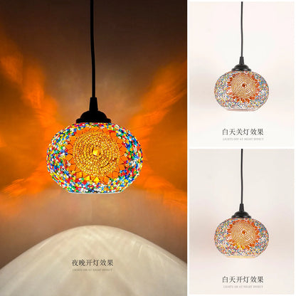 Suspension mosaïque en alliage style bohème pour chambre et salle à manger