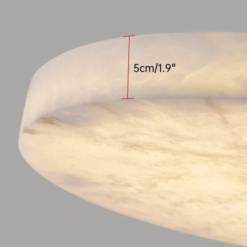 Plafonnier LED Circulaire en Marbre Naturel et Cuivre Ultra-Mince Moderne