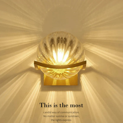 Applique Murale LED Moderne en Verre Doré, Luminaire d’Intérieur Design