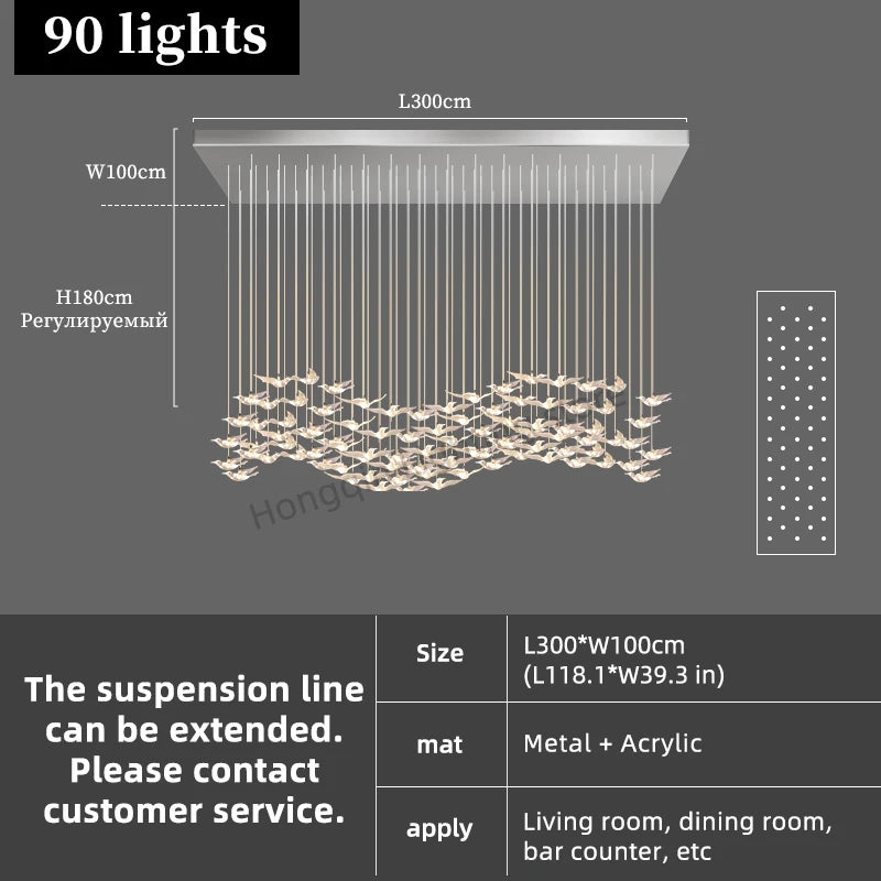 Lustre suspendu en verre et métal style moderne pour hall d’hôtel