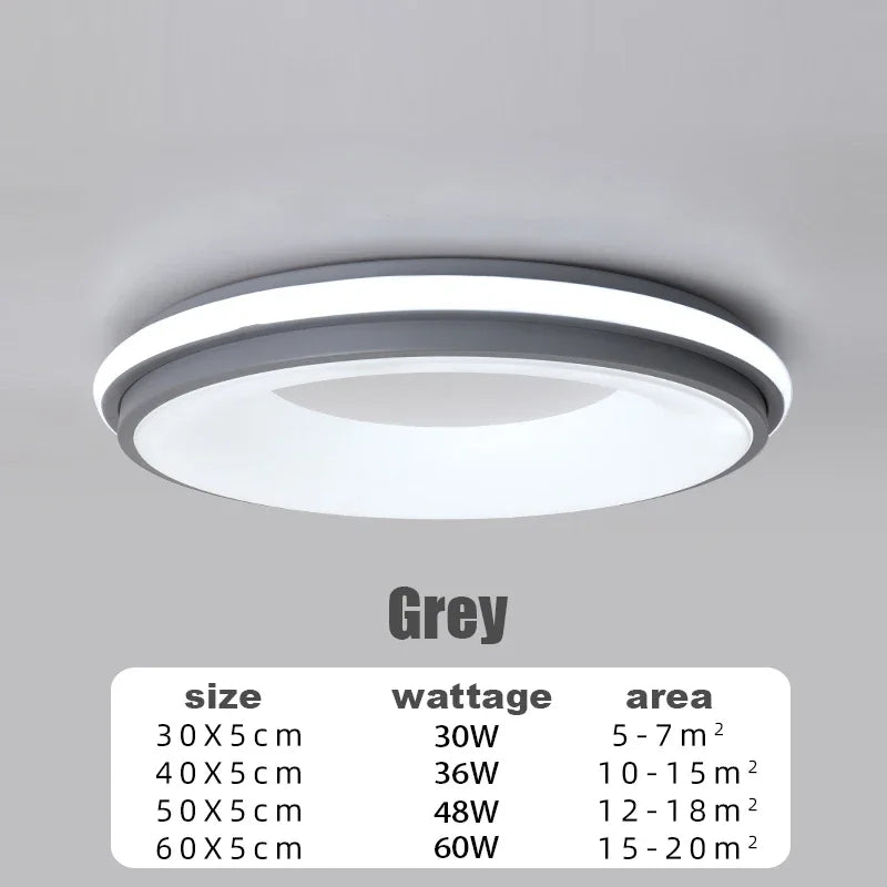 Plafonnier LED Macaron Nordique 30W-48W, lumière chaude, design contemporain