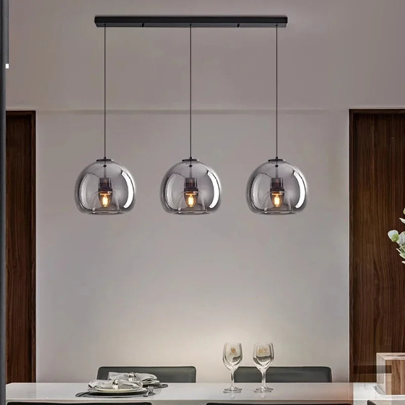 Suspension moderne en verre pour salon et salle à manger, éclairage intérieur chaleureux