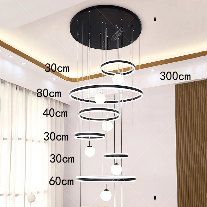 Suspension moderne en aluminium LED pour salle à manger, lumière modulable