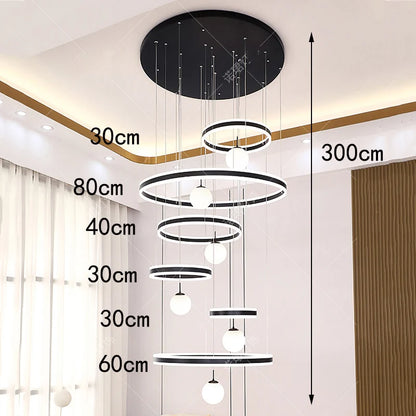 Suspension moderne en aluminium LED pour salle à manger, lumière modulable