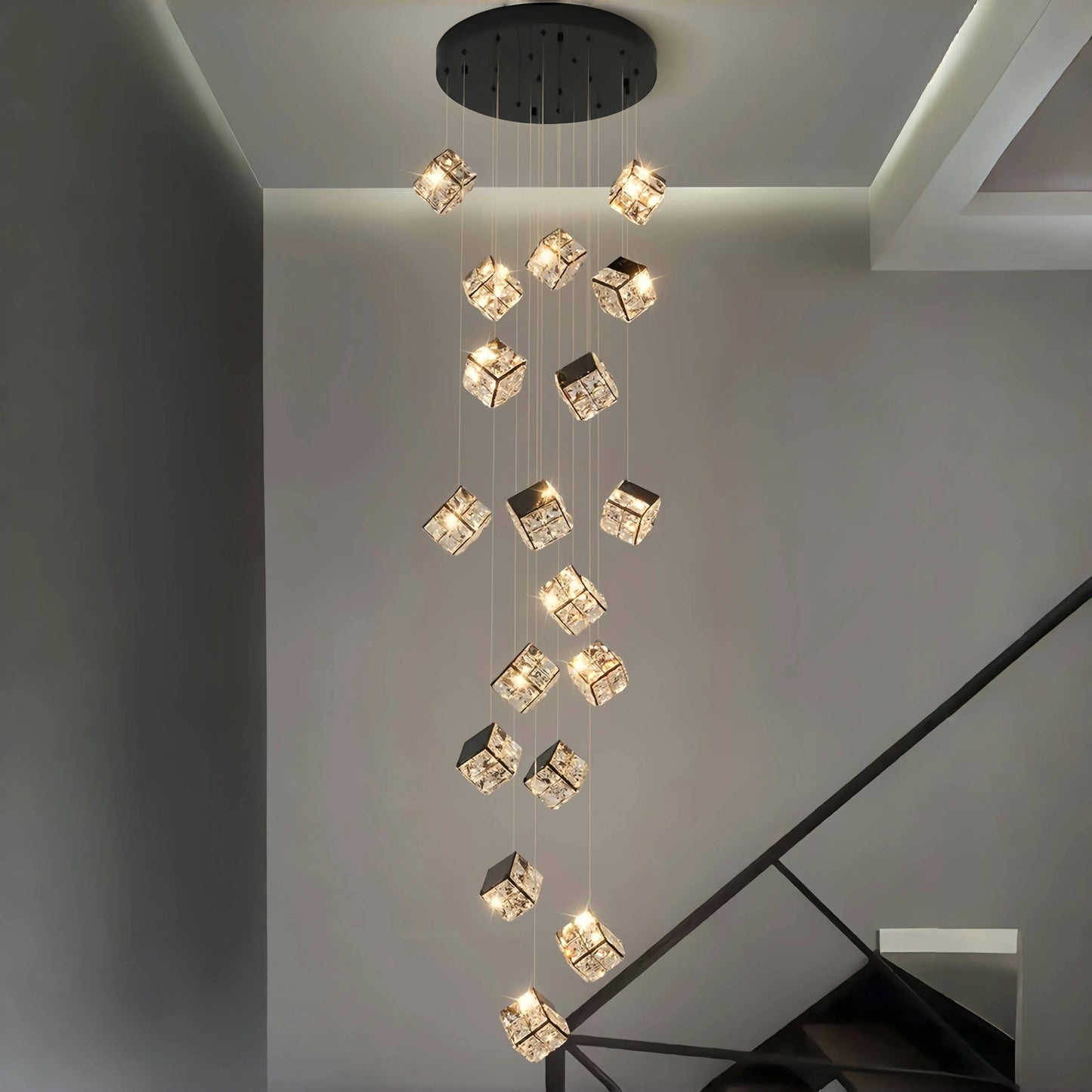 Lustre plafond moderne en cristal LED réglable 3000K-6000K