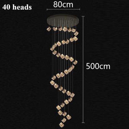 Lustre plafond moderne en cristal LED réglable 3000K-6000K