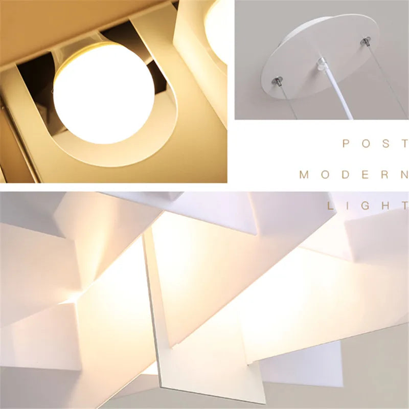 Suspension Big Bang rectangulaire empilable en chrome poli, lumière esthétique design Art Déco