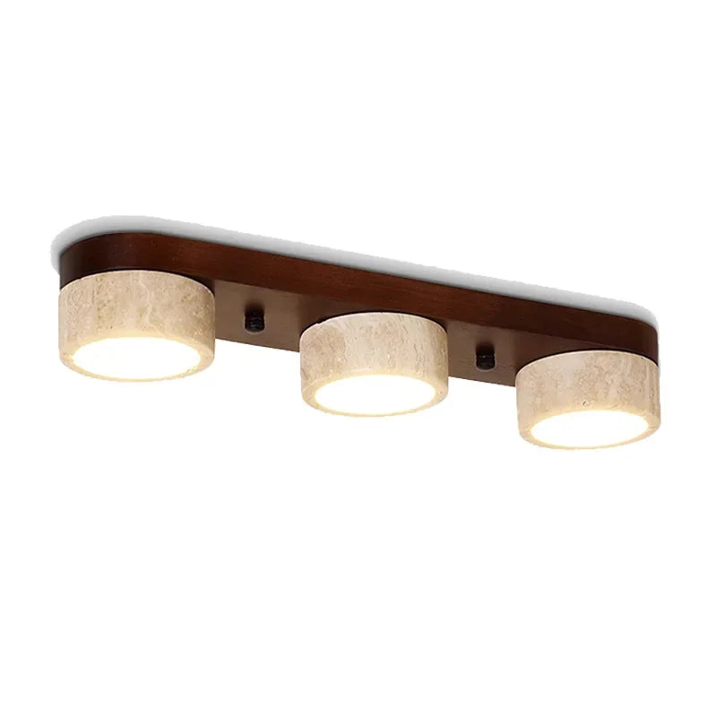 Plafonnier LED en bois de frêne et noyer pour salon et couloir