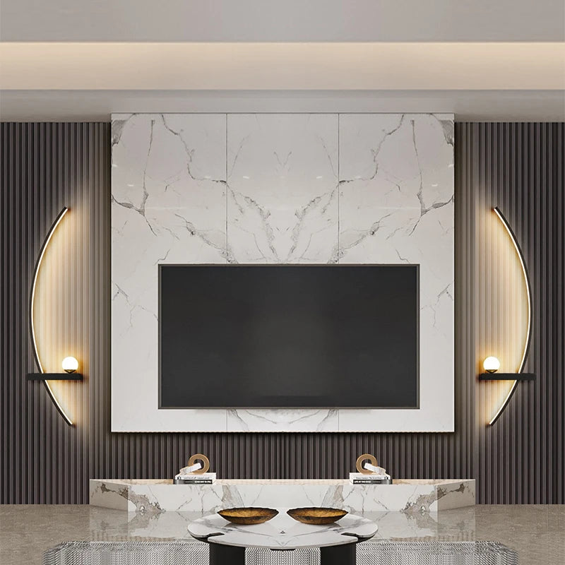 Applique Murale LED Moderne Noire en Aluminium, Luminaire Intelligente à Intensité Variable