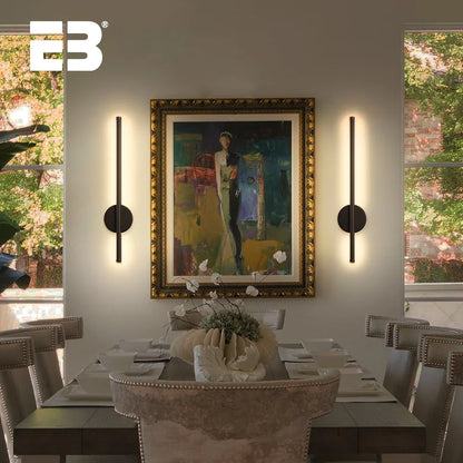 Applique Murale LED Rechargeable Aluminium à Intensité Variable avec Télécommande, Lot de 2, 50 et 80 cm