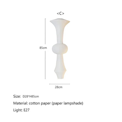 Suspension Akari en papier de riz blanc, lampe japonaise pour salle à manger et escalier