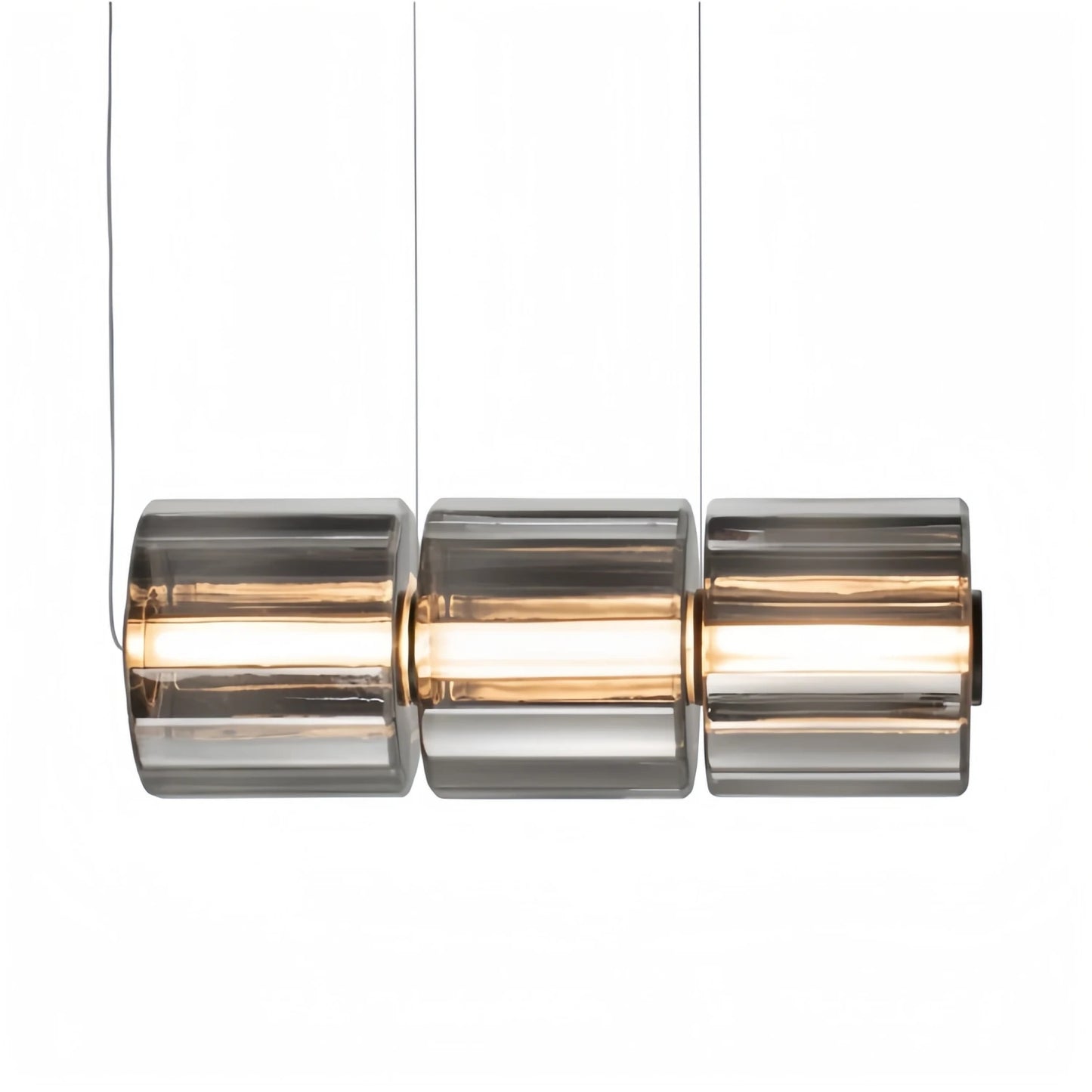 Suspension verre fumé gris design nordique LED pour salon et restaurant